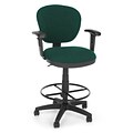 OFM Lite Use 150-AA-DK-120 Fabric Computer Task Stool with Arms; Teal