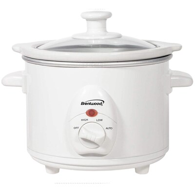 Brentwood® 1.5 qt. Metal Slow Cooker; White