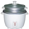 Brentwood® 8-Cup Metal Rice Cooker With Steamer; White