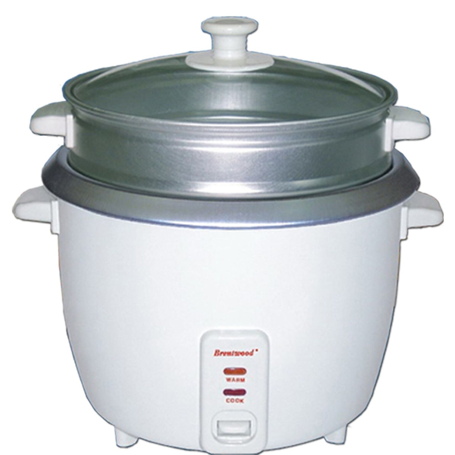 Brentwood® 15-Cup Metal Rice Cooker With Steamer; White