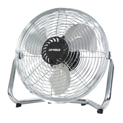 Optimus 2-Speed 9 Painted Grill High Velocity Industrial Fan; Silver