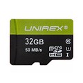 Unirex® 32GB MicroSD High Capacity Class 10 UHS-1 Memory Card