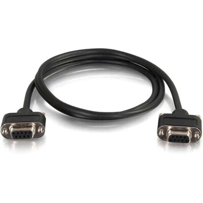 C2G® 25 RS232 to DB9 Low-Profile Null Modem Cable, Black