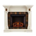 SEI Carrington Wood/Veneer Electric Floor Standing Fireplace, Ivory