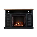 SEI Antebellum Wood/Veneer Electric Floor Standing Fireplace, Black/Walnut