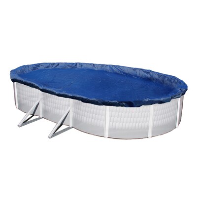 Arctic Armor BWC918 Blue Oval Above-Ground 15 Year Winter Pool Cover, 16 x 28
