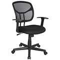 OFM™ Essentials Fabric Task Chair With Mesh Back, Black (E1001)