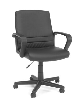 OFM™ Essentials Vinyl Mid-Back Executive Chair, Black (E1008)