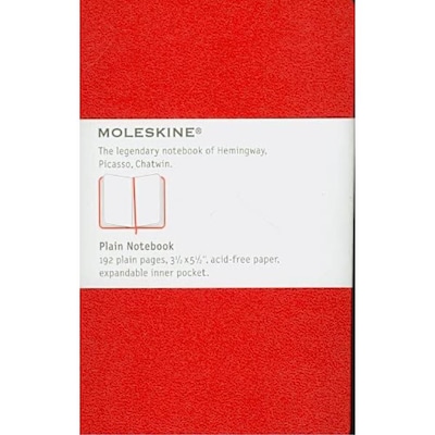 Moleskine Classic Pocket 1-Subject Professional Notebook, 3.5 x 5.5, Unruled, 96 Sheets, Red (978.88.6293.002.4)