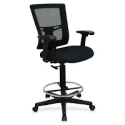Lorell Mesh Back Drafting Stool, Black (LLR43100)
