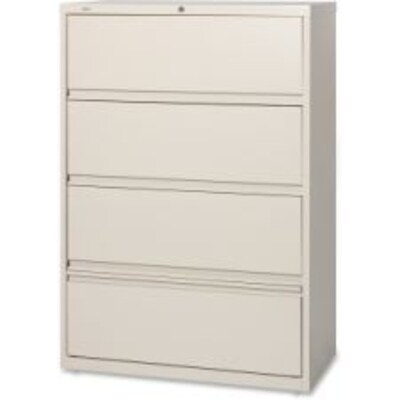 Lorell Receding Lateral File with Roll Out Shelves, Putty, 36