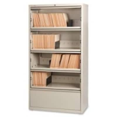 Lorell Fortress Lateral File with Roll-Out Shelf, 36W x 18.6D x 68.8H, Putty (LLR43512)
