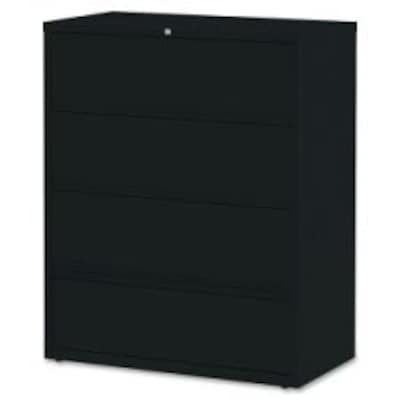 Lorell Fortress Series 4-Drawer Lateral File with Roll Out Shelves, Black (LLR43515)