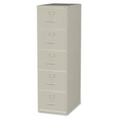 Lorell Fortress Series 5-Drawer Vertical File Cabinet, 18W x 26.5D x 61H, Putty (LLR48500)