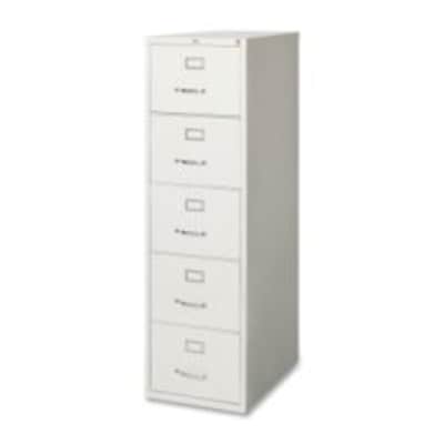 Lorell Fortress Series 5-Drawer Vertical File Cabinet, 18W x 26.5D x 61H, Light Gray (LLR48502)