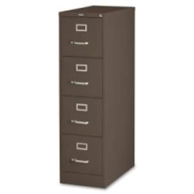 Lorell Fortress Series 4-Drawer Vertical File Cabinet, 15W x 26.5D x 52H, Medium Tone (LLR60155)