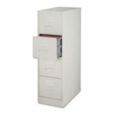 Lorell Fortress Series 4-Drawer Vertical File Cabinet, Legal, Light Gray (LLR60199)