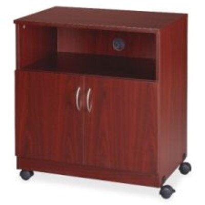 Lorell Mobile Machine Stand with Shelf, Mahogany (LLR60268)