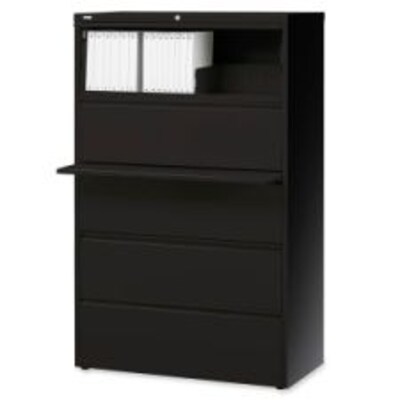 Lorell Fortress Series Lateral File with Roll-out Posting Shelf, Black (LLR60551)