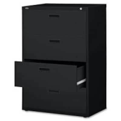 Lorell Value 4-Drawer Lateral File, 30W x 18.6D x 52.5H, Black (LLR60560)