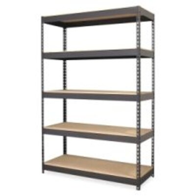 Lorell 5 Shelf Steel Shelving, 72", Black (LLR60624)