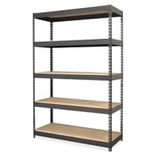 Lorell Riveted Steel Shelving, Black, 72