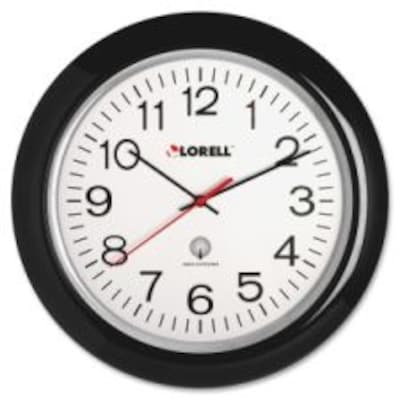Lorell 13.25 Radio Controlled Wall Clock, Black (LLR60994)