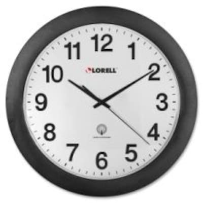 Lorell Radio Controlled Wall Clock, Black