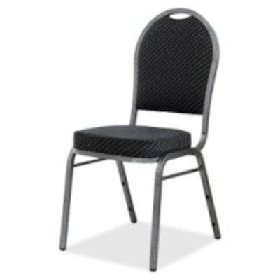 Lorell Round High-Back Upholstered Stack Chair, 4/Carton, Black/Gray (LLR62525)
