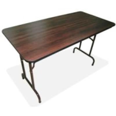 Lorell Economy Folding Table, 30W x 60L x 29H, Mahogany (LLR65755)