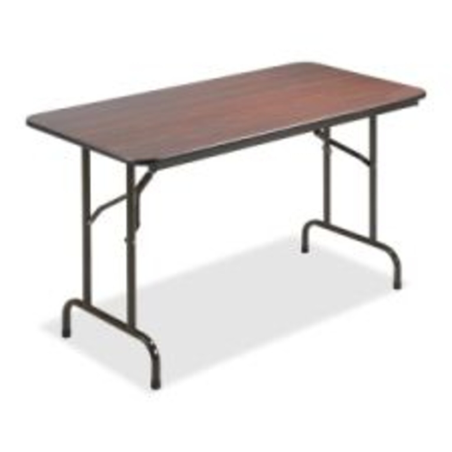 Lorell Economy Folding Table, Mahogany, 48 x 24 x 29 (LLR65759)
