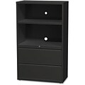 Lorell 36 Lateral Hanging File Drawers Combo Unit; Black