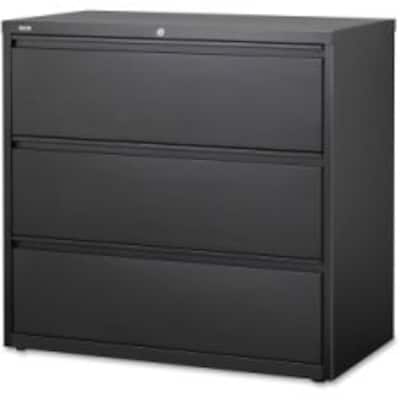 Lorell Fortress Series 3-Drawer Lateral File Cabinet, 36W x 18.8D x 40.1H, Charcoal (LLR66207)
