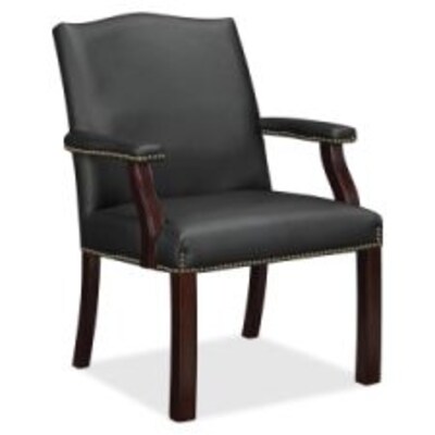 Lorell Deluxe Guest Chair, 25W x 27.5D x 35.8H, Black (LLR68252)