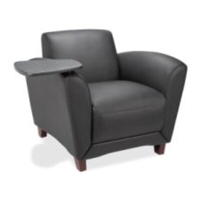 Lorell Accession Club Chair with Tablet Tray, Black (LLR68953)