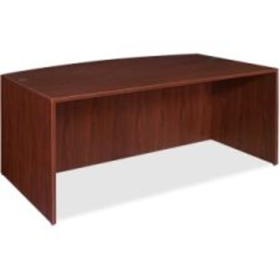 Lorell Essentials Bowfront Desk Shell, Mahogany