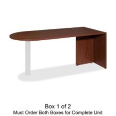Lorell Essentials Series Peninsula Desk Box 1/2, Mahogany (LLR69380)