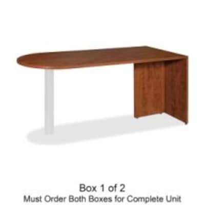 Lorell Essentials Series Peninsula Desk Box 1 of 2, Cherry (LLR69415)