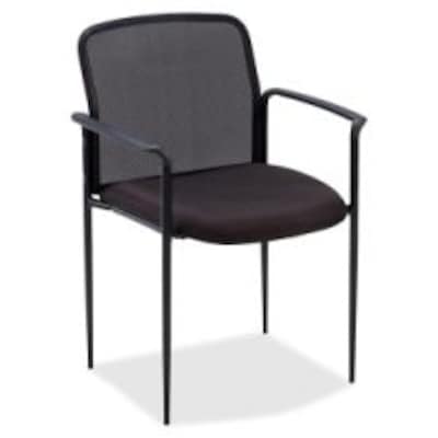 Lorell Reception Side Chair with Molded Cap Arms, Black (LLR69506)