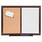 Lorell Dry-Erase/Bulletin Combo Board, Mahogany