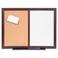 Lorell 24x18 Dry-Erase/Bulletin Combo Boards, Mahogany