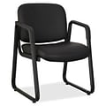 Lorell Black Leather Guest Chair; Black