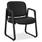 Lorell Black Leather Guest Chair; Black