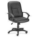 Lorell Leather Managerial Mid-back Chair, Black