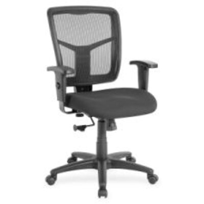 Lorell Managerial Mesh Mid-back Chair, Black