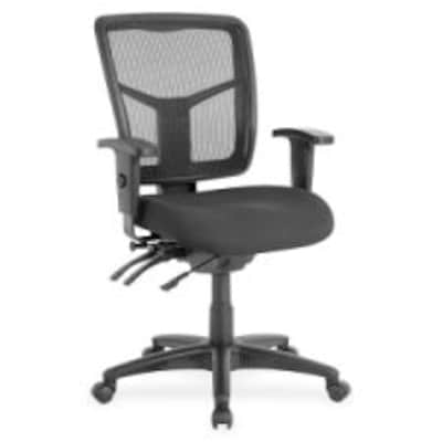 Lorell Ergomesh Swivel Mesh Mid-back Office Chair, Black (LLR86802)