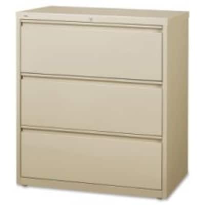 Lorell Fortress Series 3-Drawer Lateral File Cabinet, 36W x 18.6D x 40.3H, Putty (LLR88027)