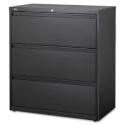 Lorell Fortress Series 3-Drawer Lateral File Cabinet, 36W x 18.6D x 40.3H, Black (LLR88028)