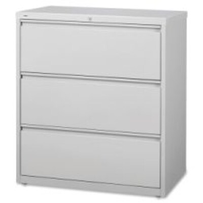 Lorell Fortress Series 3-Drawer Lateral File Cabinet, 36W x 18.6D x 40.3H, Light Gray (LLR88029)