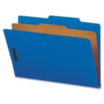 Nature Saver Cleared Pressboard Classification Folder, 1-Divider, Legal Size, Dark Blue, 10/Pack (SP